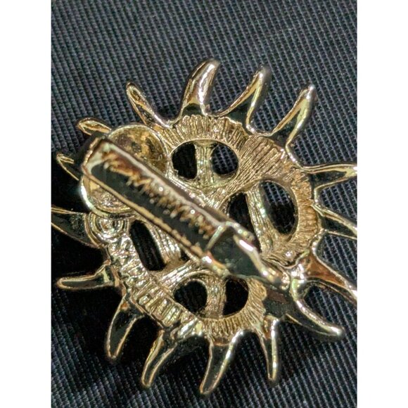 Vintage Sarah Coventry Gold-Tone Sea Urchin Brooch & Clip-On Earrings Set - Picture 3 of 9